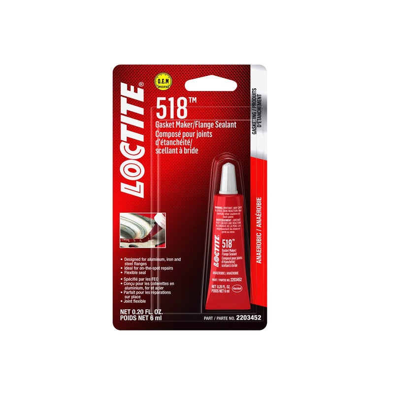 LOCTITE 518 Gasket Maker & Flange Sealant for Automotive: Anaerobic, Medium-Strength, Non-Corrosive, Flexes with Movement, Solvent-Resistant | Red, 6 ml Tube (PN: 2203452-2096064) Daily life matching design - Image 1