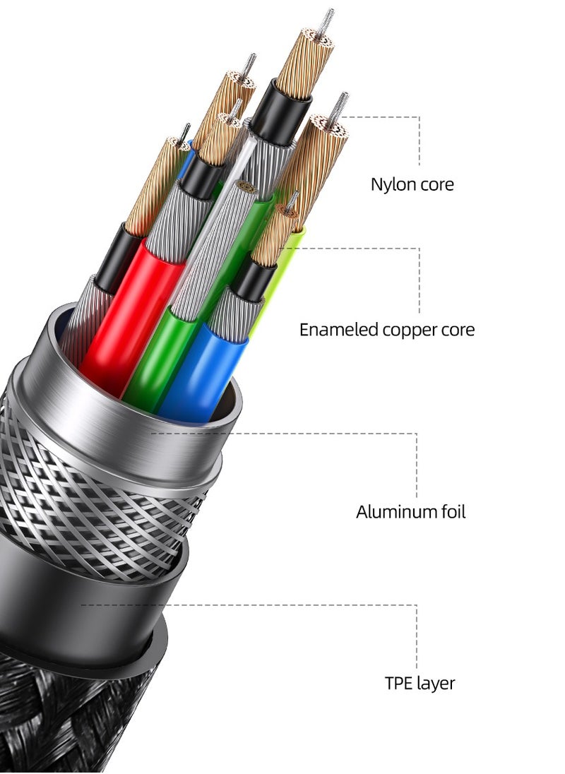 US-SJ556 3 In 1 3.5mm+Type-C+Lightning to 3.5mm Audio Adapter Cable For Multiple devices  1.2m