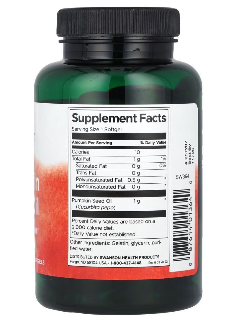 سوانسون زيت بذور اليقطين 1,000 ملجم 100 كبسولة هلامية - Image 2