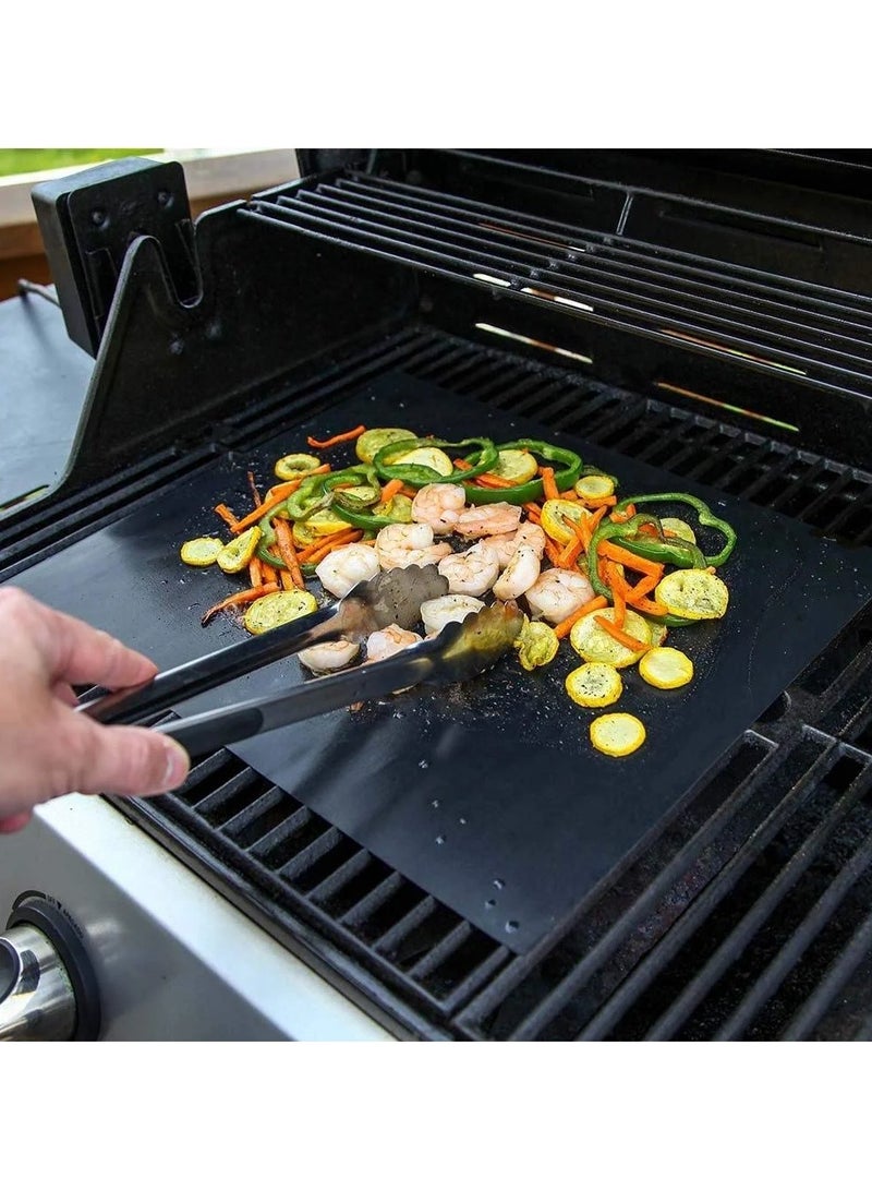 Durable, non-stick BBQ grill mat. Reusable, easy-to-clean grill mat. Suitable for electric, gas, and charcoal grills. - Image 1