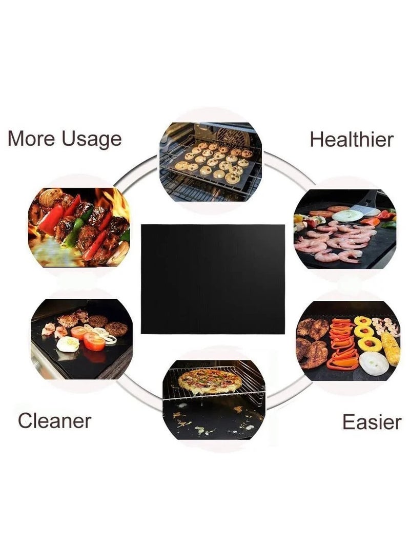 Durable, non-stick BBQ grill mat. Reusable, easy-to-clean grill mat. Suitable for electric, gas, and charcoal grills. - Image 2