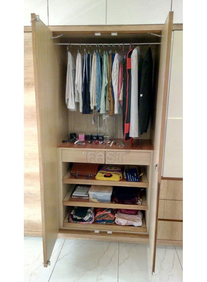 FAST Special Heavy Wall to Wall Bracket for Stainless Steel Curtain Rod and Wardrobe Rod (Steel, White, Silver, 1Inch) -4 Pcs - Image 5