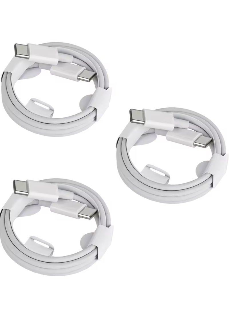 كابل USB ممتاز إلى النوع C ومن النوع C إلى النوع C | شحن سريع ومزامنة البيانات | متوافق مع هواتف Samsung Galaxy S24/S24 Ultra وS23/S23 Ultra وiPhone 15/15 Pro/15 Pro Max و16/16 Pro/16 Pro Max وiPad وجميع الأجهزة - Image 1