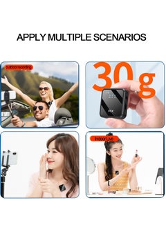 ULHYC Wireless Lavalier Microphone Vibrato Live Mobile Phone Video Recording 2.4G Noise Reduction Mini Microphone for Live Streaming Video Recording Vlog Interview Online Class  - Image 4