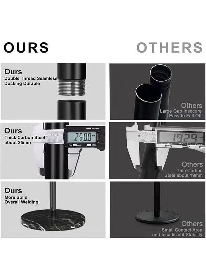 علاقة معاطف، علاقة معاطف أرضية، قاعدة رخامية وخطاف شجرة من الحديد المطاوع، علاقة معاطف موفرة للمساحة، علاقة معاطف عمودية متينة، يمكن تعليق الملابس وحقائب اليد والمظلات والأوشحة عليها (2345-أسود) - Image 5