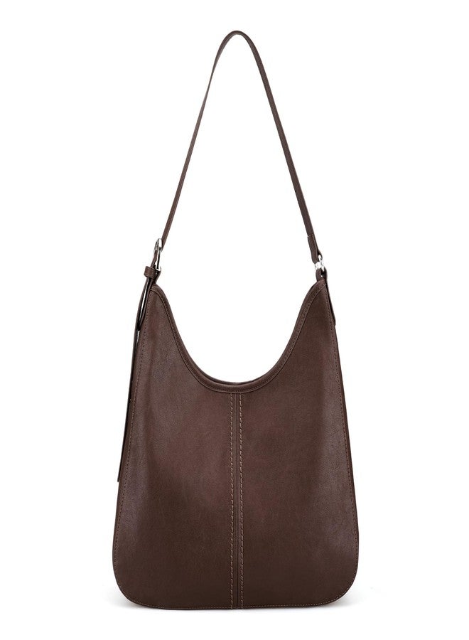 befen Genuine Leather Hobo Bags for Women, Soft Real Leather Women's Shoulder Bag Handbags, Shoulder Purse Designer Bags with Adjustable Strap for Daily Work Travel Fall Fashion, Coffee - Image 1