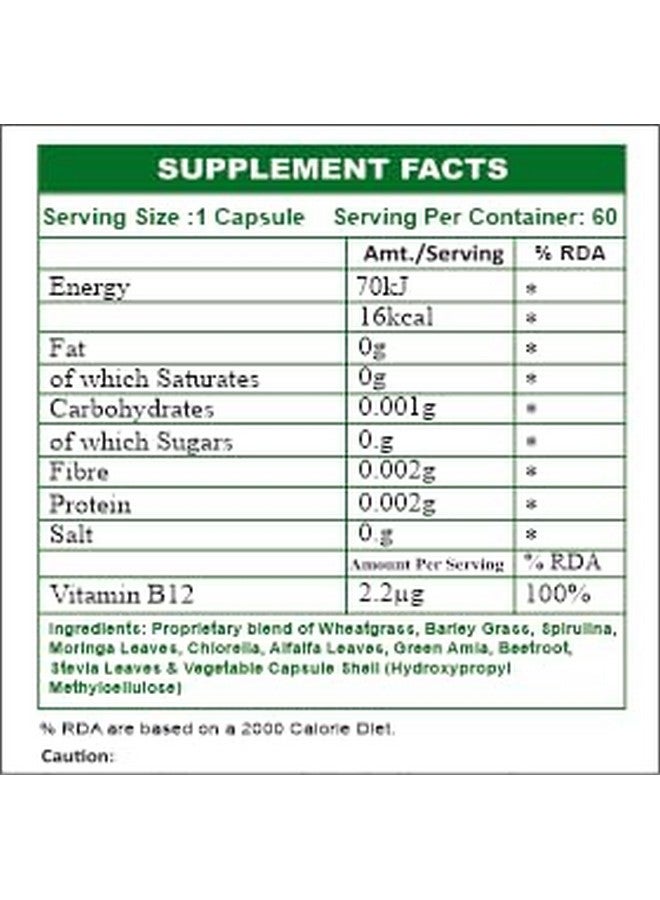 Planet Ayurveda Plant Based Vitamin B12 Supplement for Men, Women - 60 Capsules - 100% RDA of Natural B12 for High Absorption - Image 4