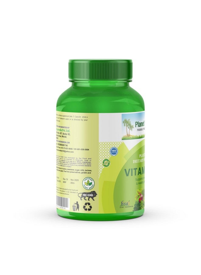 Planet Ayurveda Plant Based Vitamin B12 Supplement for Men, Women - 60 Capsules - 100% RDA of Natural B12 for High Absorption - Image 3