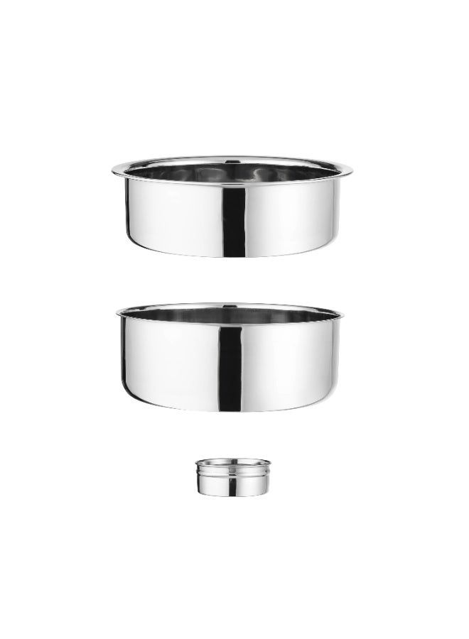 Maxima Round Stainless Steel With Gold Chaffing Dish with Lid 8 Liter - Image 3