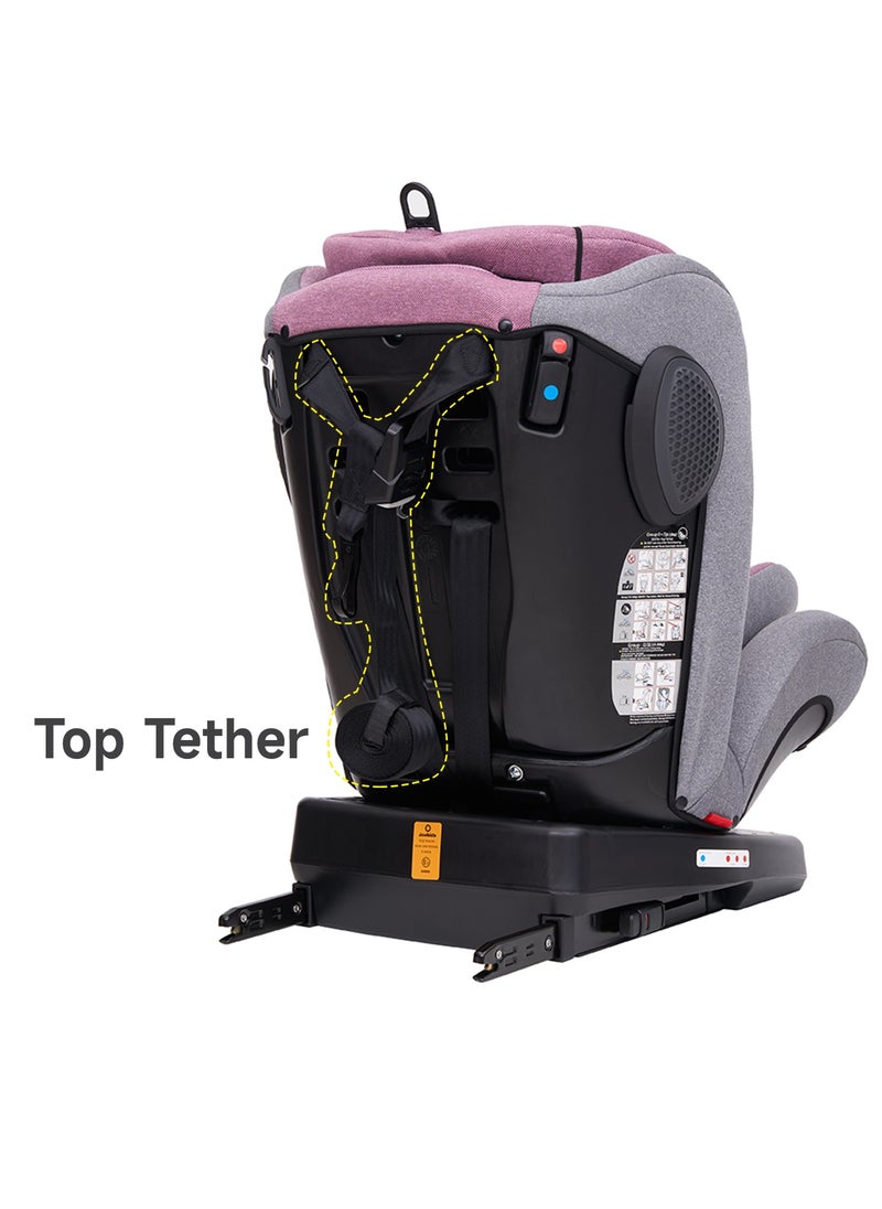 Jovikids - Jovikids Angela Safety Baby Car Seat with Isofix and Top Tether, 360 Degree Swivel Child Seat, Rotating Carseat for Group 0/1/2/3, 0-12 Years Old, ECE R44/04, Pink - Image 1
