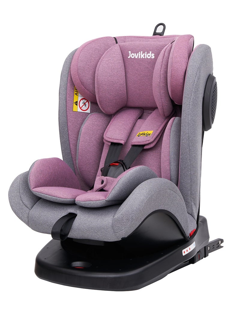 Jovikids - Jovikids Angela Safety Baby Car Seat with Isofix and Top Tether, 360 Degree Swivel Child Seat, Rotating Carseat for Group 0/1/2/3, 0-12 Years Old, ECE R44/04, Pink - Image 1