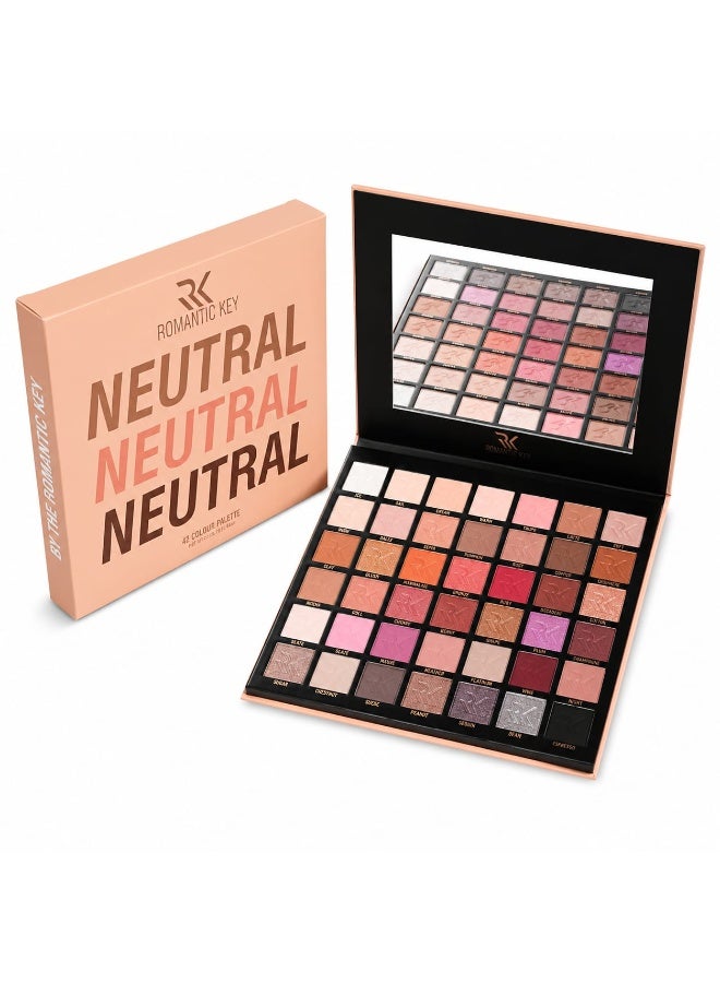 romantic key Neutral 42 Colour Eyeshadow Palette - Image 1