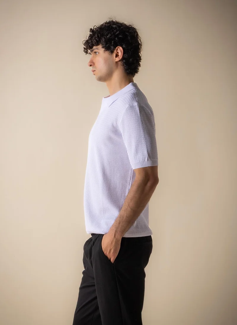 Shapes White MIDWEIGHT TEXTURED POLO SHIRT for Men | Best Price UAE