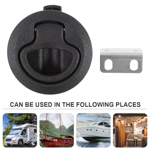 WINOMO Black Locking Flush Pull Slam Latch Hatch Lift for Marine Boat Camper Rv Trailer - Image 3