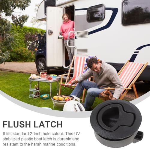 WINOMO Black Locking Flush Pull Slam Latch Hatch Lift for Marine Boat Camper Rv Trailer - Image 4