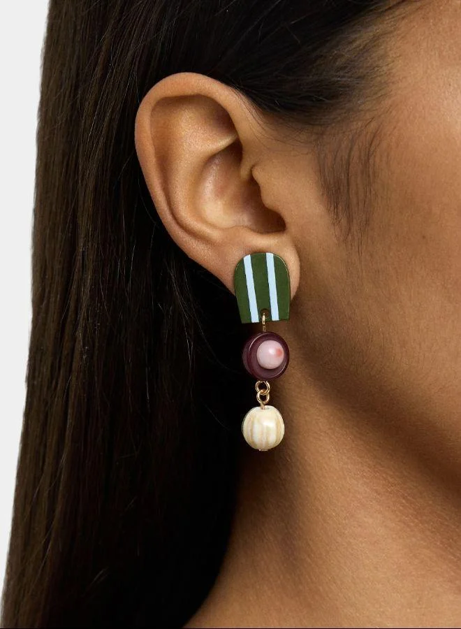 بارفوا أقراط مخططة مع سيراميك