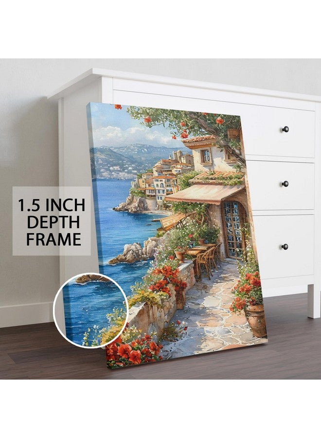 PAPER PLANE DESIGN Canvas Gallery Wrap Framed Painting | Village On The Beach | Wall Art for Living Room, Bedroom, and Office Decor | Size 20 In x 30 In DS1474 - Image 4