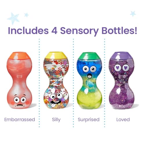 hand2mind Express Your Feelings Sensory Bottles- Secondary Emotions 2, Toddler Sensory Toys, Quiet Fidget Toys, Play Therapy Toys, Calm Down Corner Supplies, Calming Corner, Social Emotional Learning - Image 2