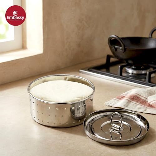 EMBASSY Stainless Steel Round Paneer Mould/Maker/Strainer | 500 ml | Diameter 12.5 cm | Size 3 | Perfect for Making Homemade Paneer/Cheese/Tofu | Dishwasher Safe - Image 3