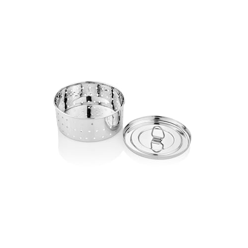 EMBASSY Stainless Steel Round Paneer Mould/Maker/Strainer | 500 ml | Diameter 12.5 cm | Size 3 | Perfect for Making Homemade Paneer/Cheese/Tofu | Dishwasher Safe - Image 1