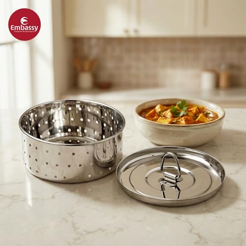 EMBASSY Stainless Steel Round Paneer Mould/Maker/Strainer | 500 ml | Diameter 12.5 cm | Size 3 | Perfect for Making Homemade Paneer/Cheese/Tofu | Dishwasher Safe - Image 4