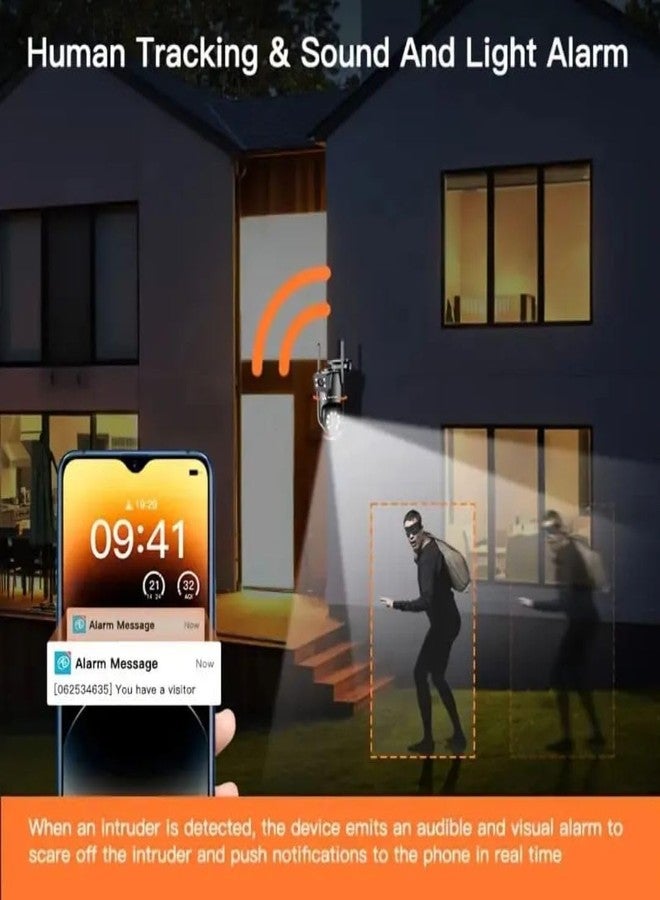 MAYUMI Waterproof Colorful Night Vision Motion Alert, 360 View Two-Way Audio Security Surveillance | 4G SIM Based Pan Tilt CCTV Camera 6MP 4g PTZ CCTV - Image 4
