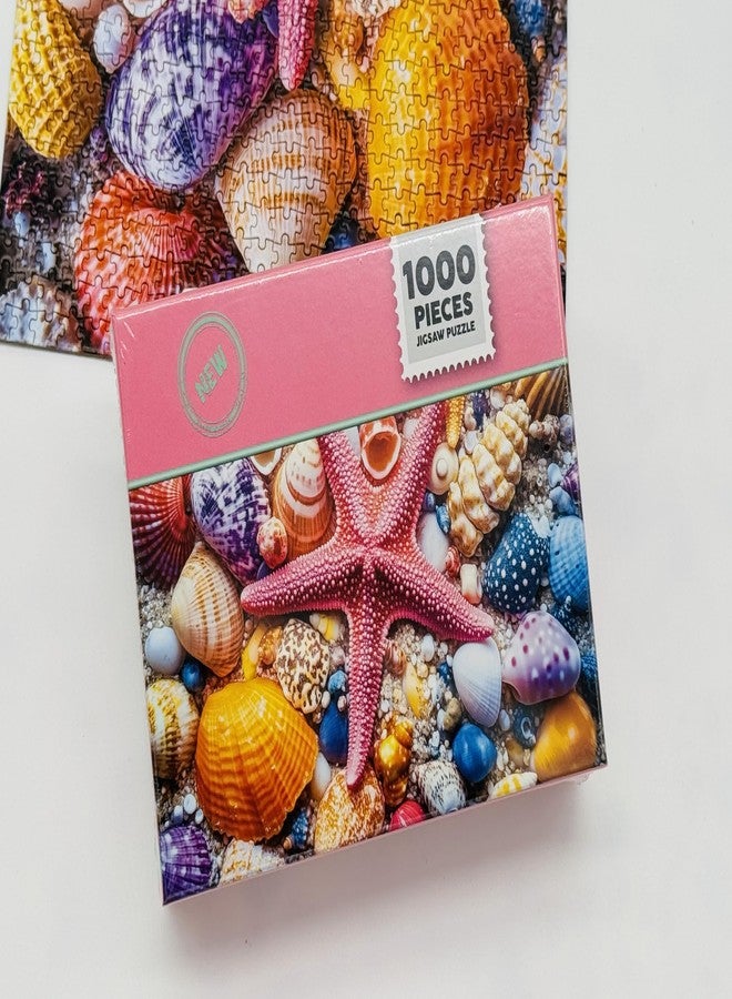 YOGEON Mini Puzzle for Adults 1000 Pieces - Colorful Seashell and Starfish Puzzle, 1000 Piece Beach Summer Mini Jigsaw Puzzle (Finish Size: 15''x 10'') - Image 3