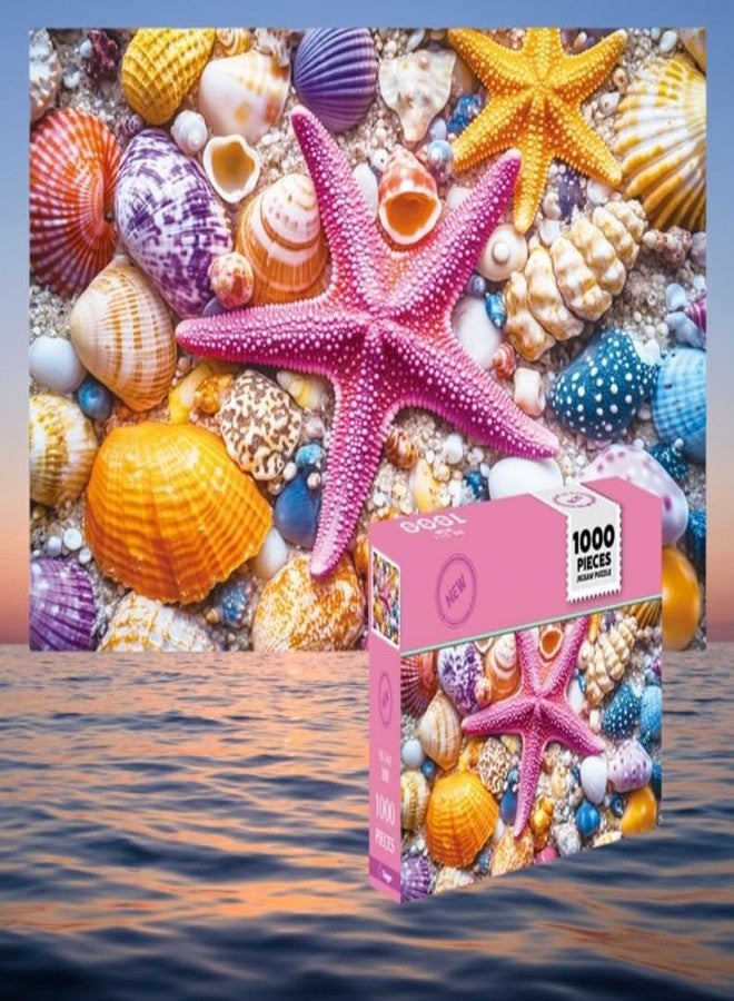 YOGEON Mini Puzzle for Adults 1000 Pieces - Colorful Seashell and Starfish Puzzle, 1000 Piece Beach Summer Mini Jigsaw Puzzle (Finish Size: 15''x 10'') - Image 4