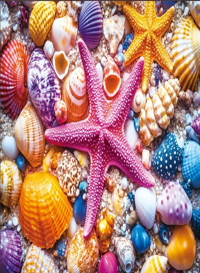 YOGEON Mini Puzzle for Adults 1000 Pieces - Colorful Seashell and Starfish Puzzle, 1000 Piece Beach Summer Mini Jigsaw Puzzle (Finish Size: 15''x 10'') - Image 1