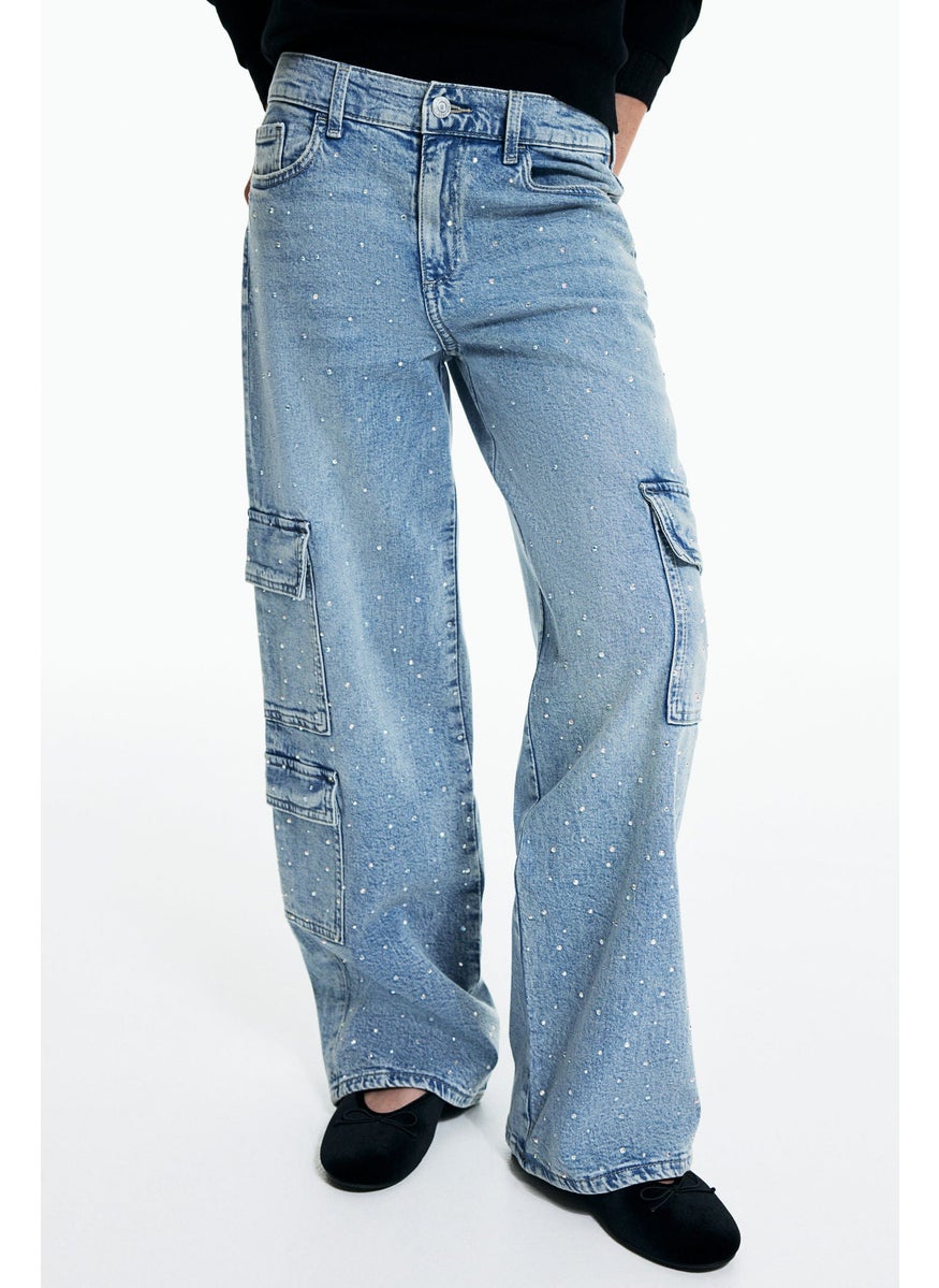 H&M Loose Fit Wide Leg Cargo Jeans  - Image 1