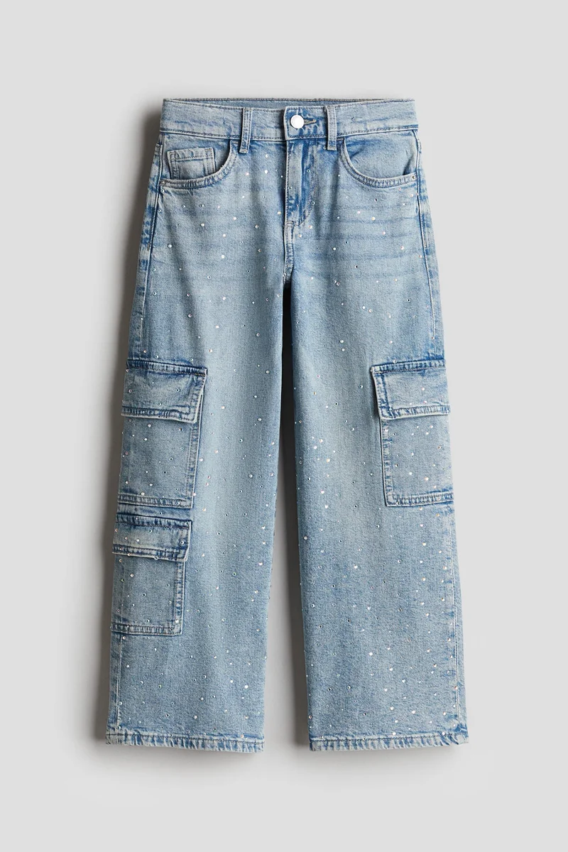 H&M Loose Fit Wide Leg Cargo Jeans