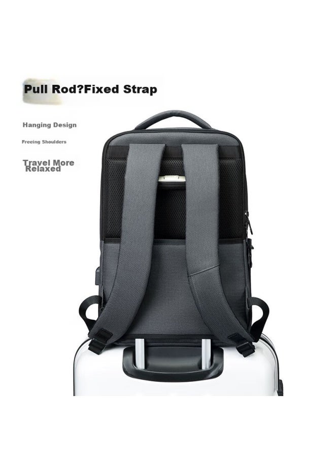 Golf Backpack For Men, Large Capacity 15.6-inch Laptop Backpack, Usb Interface, Multi-compartment Business Casual Travel Backpack For Students, Dark Gray With Black - Image 2