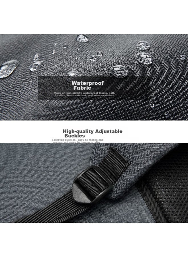 Golf Backpack For Men, Large Capacity 15.6-inch Laptop Backpack, Usb Interface, Multi-compartment Business Casual Travel Backpack For Students, Dark Gray With Black - Image 3