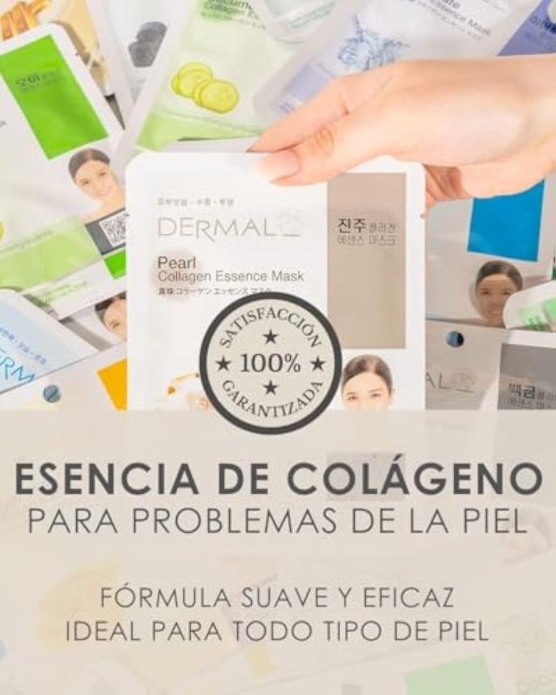 Dermal Korea Collagen Essence Full Face Facial Mask Sheet Combo Pack (16 Pack) - Image 3