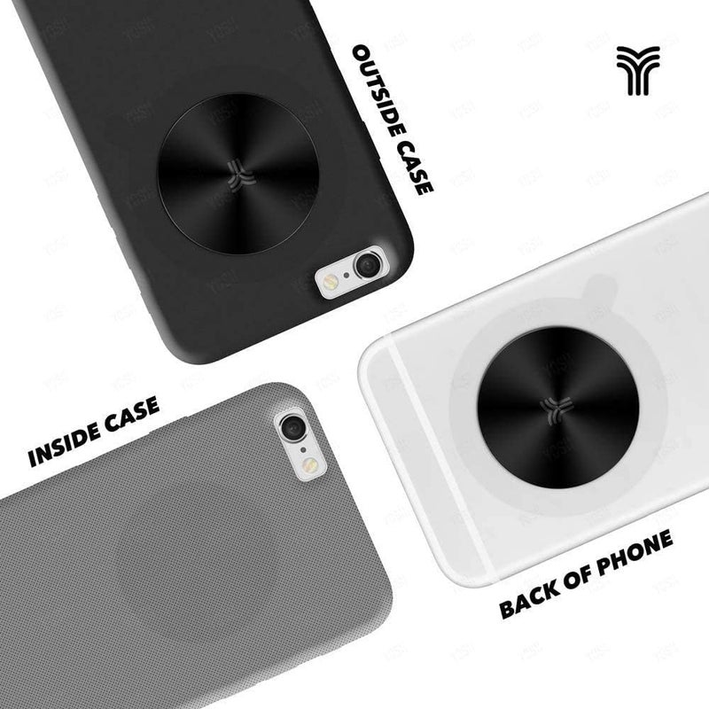 YOSH Thin Metal Plates Replacement Mount Plate Kits for Magnetic Phone Holders, Pack of 4, Round, Black - Image 5