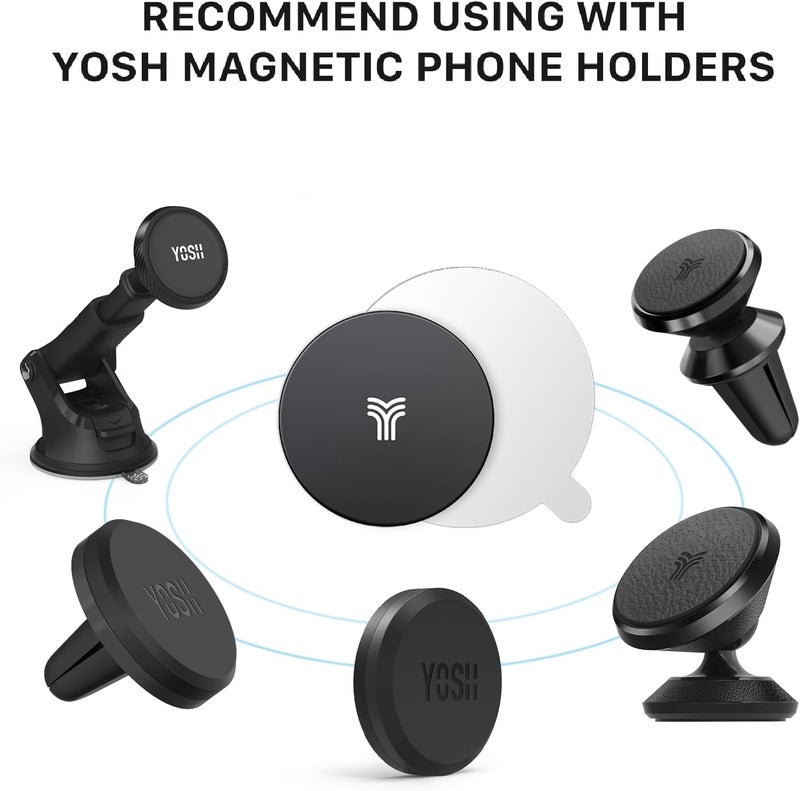 YOSH Thin Metal Plates Replacement Mount Plate Kits for Magnetic Phone Holders, Pack of 4, Round, Black - Image 2