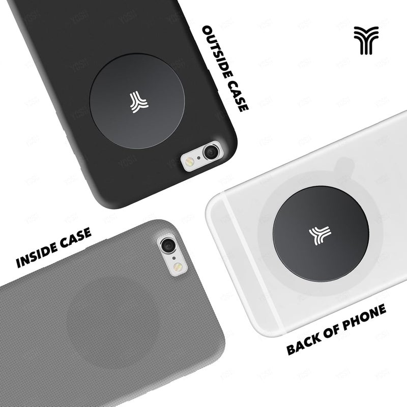 YOSH Thin Metal Plates Replacement Mount Plate Kits for Magnetic Phone Holders, Pack of 4, Round, Black - Image 4