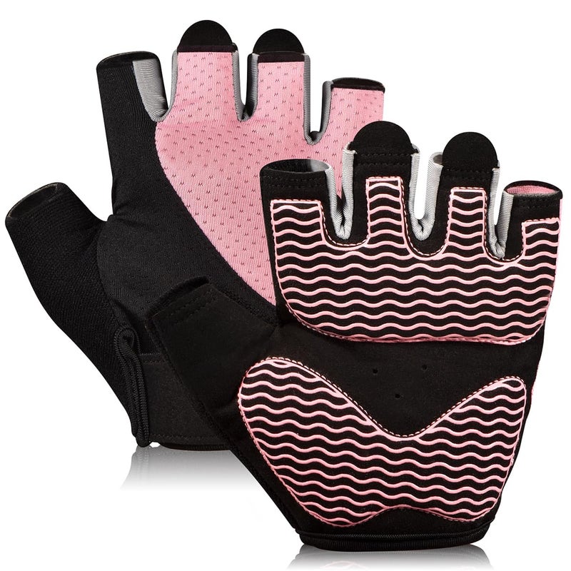 sunnex Workout Gloves for Women - Breathable Weight Lifting Gloves with Non-Slip Silicone Padding, Fingerless Gym Gloves for Cycling, Rowing, Pull Ups & Training (4 Sizes) - Image 1