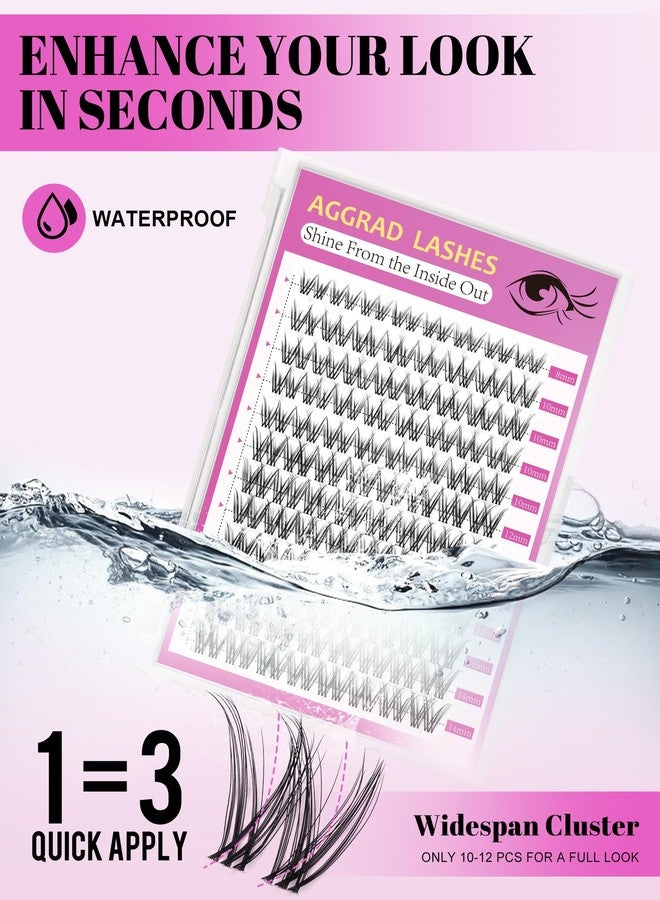 AGGRAD Venus Lash Clusters Kit Short 8-14mm D Curl Natural Cluster Lashes Kit Wispy Eyelash Clusters Kit DIY Eyelash Extension Kit with Lash Bond and Seal & Tweezers Remover for Fake Lashes Extensions - Image 4
