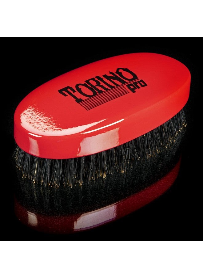 TORINO PRO WAVE BRUSHES BY BRUSH KING Torino Pro Wave Brush 1000 By Brush King Medium Hard Oval Palmmilitary 360 Waves Brush Red - Image 2