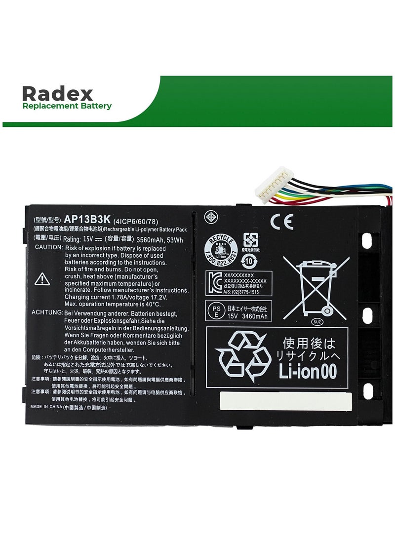 RADEX - AP13B3K High Grade Compatible Laptop Battery for Acer Aspire M5-583 M5-583P M5-583P-5859 M5-583P-6423 M5-583P-6428 - Image 1