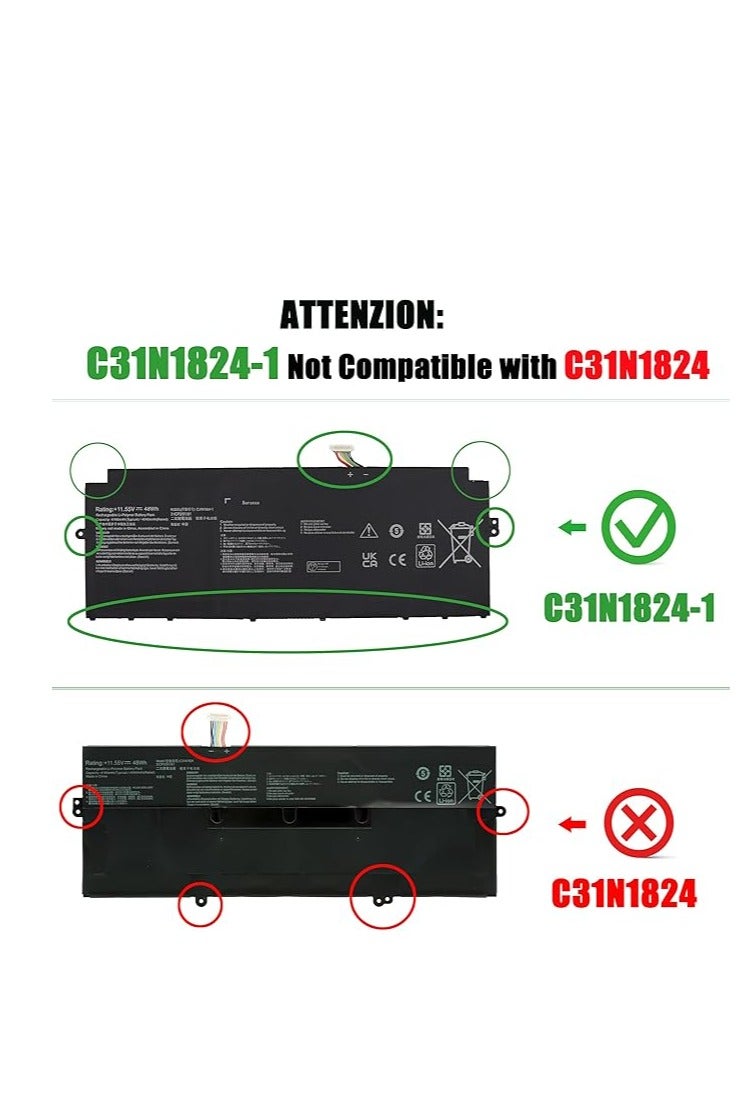 Terabyte Replacement C31N1824-1 Asus Chromebook C425TA-1A, Chromebook Flip C433TA-AJ0005 Asus Laptop Battery - Image 2