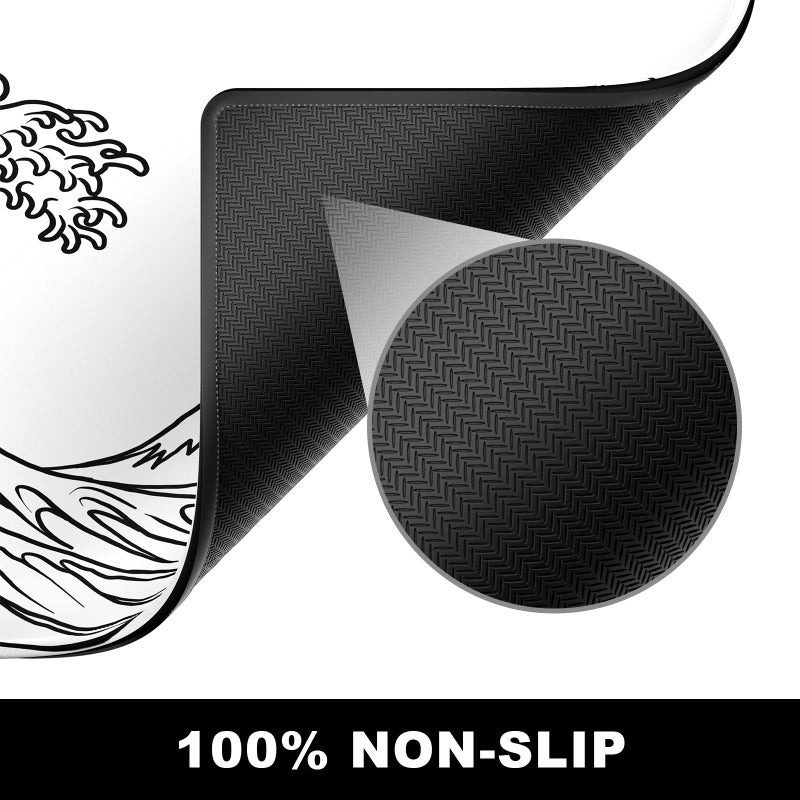 BOSOBO Large Mouse Pad, Desk Pad, XXL XL Extended Gaming Mouse Pad, Desk Mat for Office & Home, Long Keyboard Mat, Desktop Full Cover 31.5" x 11.8", Minimalist Topographic Map White - Image 4