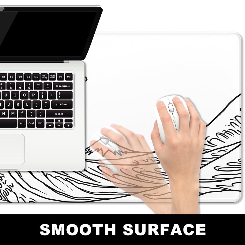 BOSOBO Large Mouse Pad, Desk Pad, XXL XL Extended Gaming Mouse Pad, Desk Mat for Office & Home, Long Keyboard Mat, Desktop Full Cover 31.5" x 11.8", Minimalist Topographic Map White - Image 3