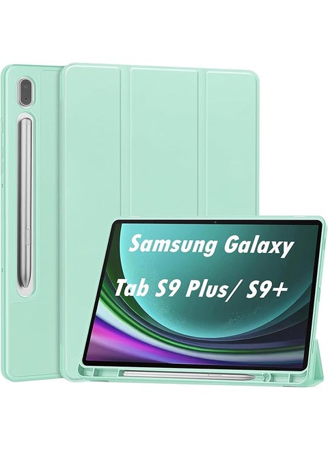 Case Compatible With Samsung Galaxy Tab S9 Plus 2023 12.4 Inch Sm-X810 Sm-X816B Sm-X818U Soft Tpu Back Ultra Thin Cover With Pen Holder For Galaxy Tab S9+ Support Auto Wake Sleep