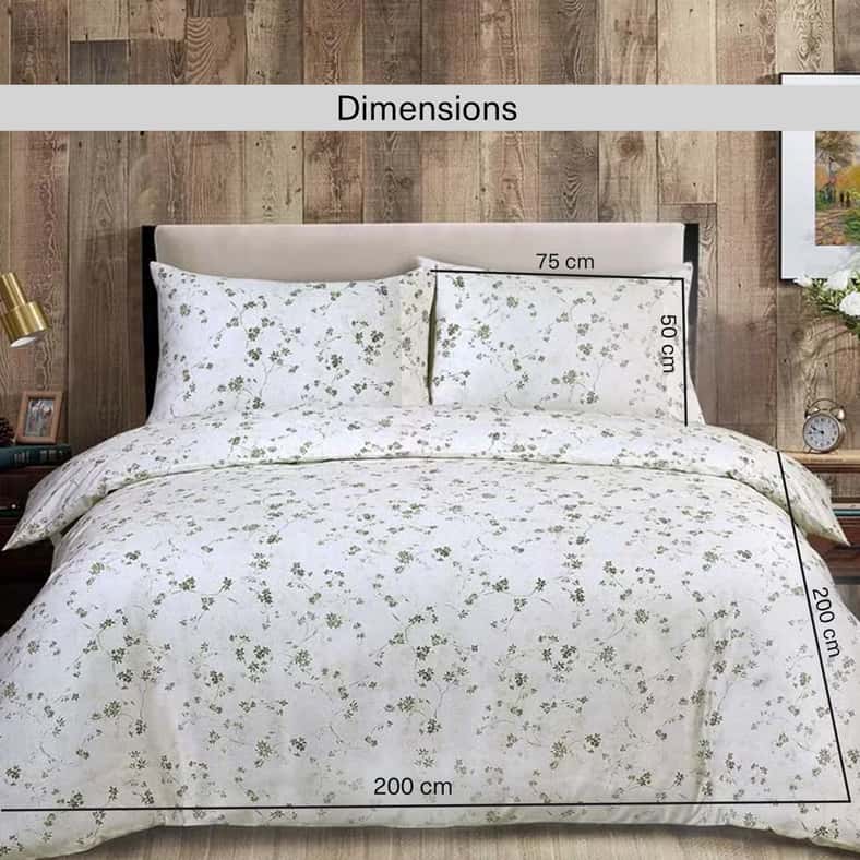 Pan Home Luxe Floreana  3-piece Queen Duvet Cover Set 200x200cm - Green - Image 3