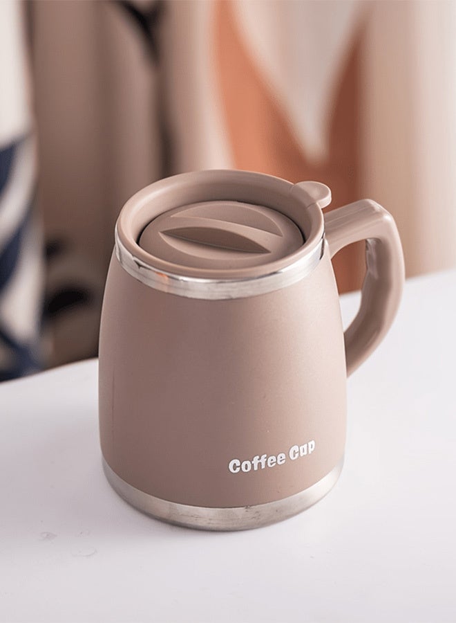 500 مل معزول الفولاذ المقاوم للصدأ كوب القهوة مع الغطاء، مزدوج الجدار فراغ كوب حراري للمشروبات الساخنة والباردة، مثالية للمنزل، في الهواء الطلق، التخييم، عيد الميلاد، هدية العطلة - Image 2