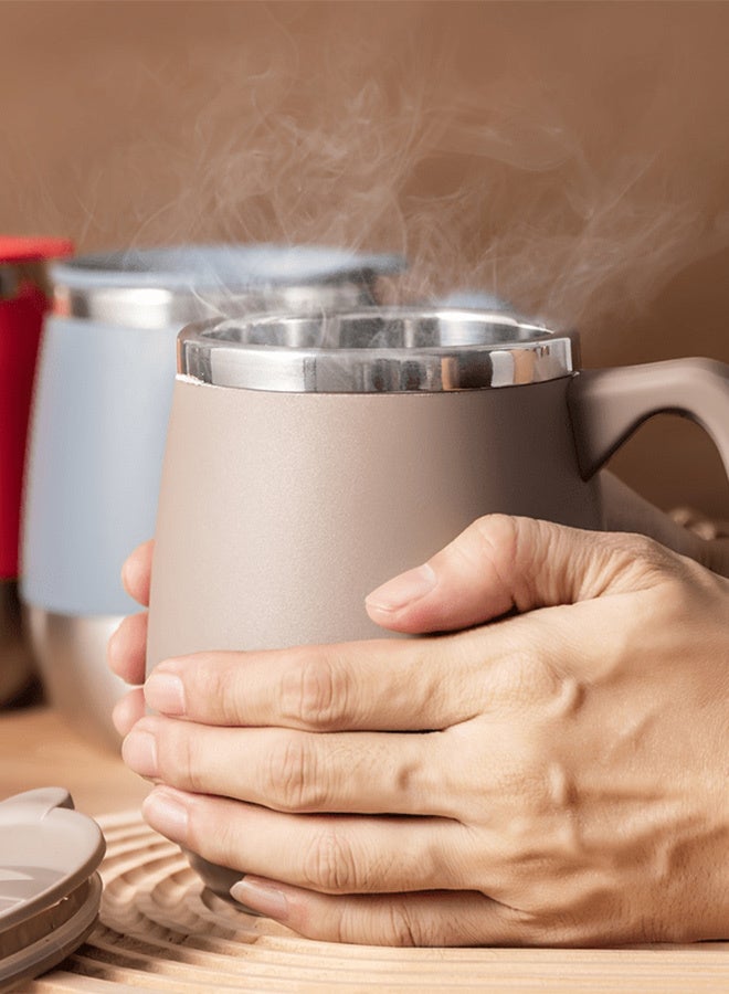 500 مل معزول الفولاذ المقاوم للصدأ كوب القهوة مع الغطاء، مزدوج الجدار فراغ كوب حراري للمشروبات الساخنة والباردة، مثالية للمنزل، في الهواء الطلق، التخييم، عيد الميلاد، هدية العطلة - Image 4