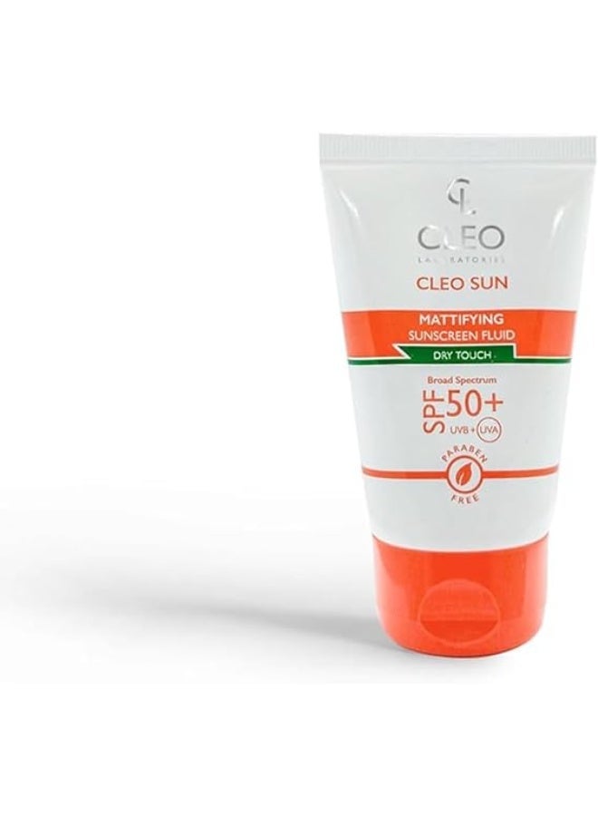كليو سائل كليو الواقي من الشمس غير اللامع، عامل حماية من الشمس 50، خالٍ من الزيوت، خفيف للغاية، مضاد للتلوث، للبشرة الدهنية والحساسة، 50 مل