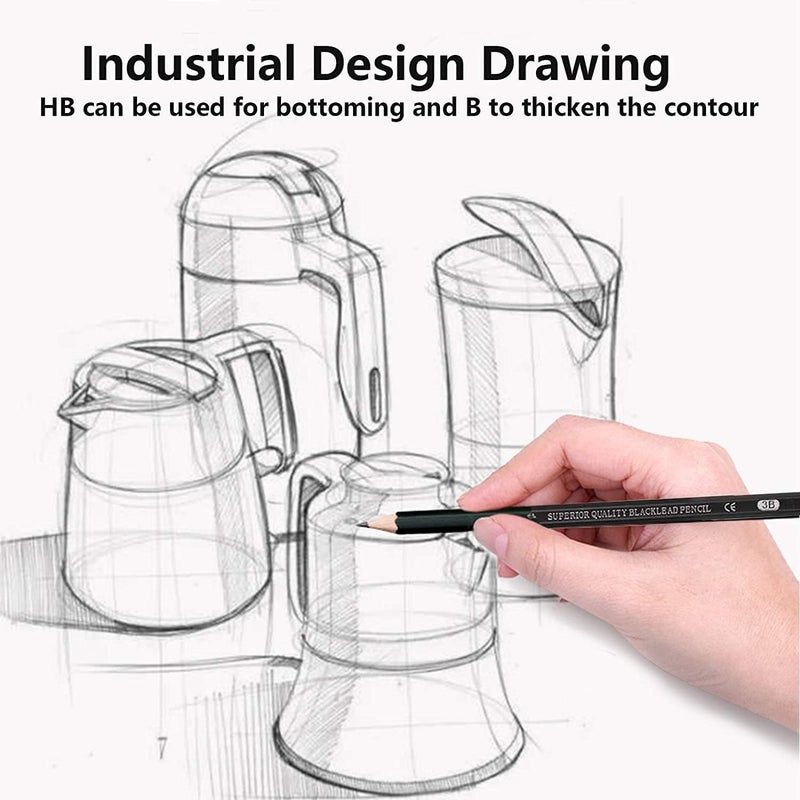 53 Arts 53 ArtsDrawing & Sketching Pencil Set of 12 (8B-2H) with A5 Sketch Book | 24 Sheets, 160 GSM | Professional Graphite Pencils for Artists, Students  - Image 4